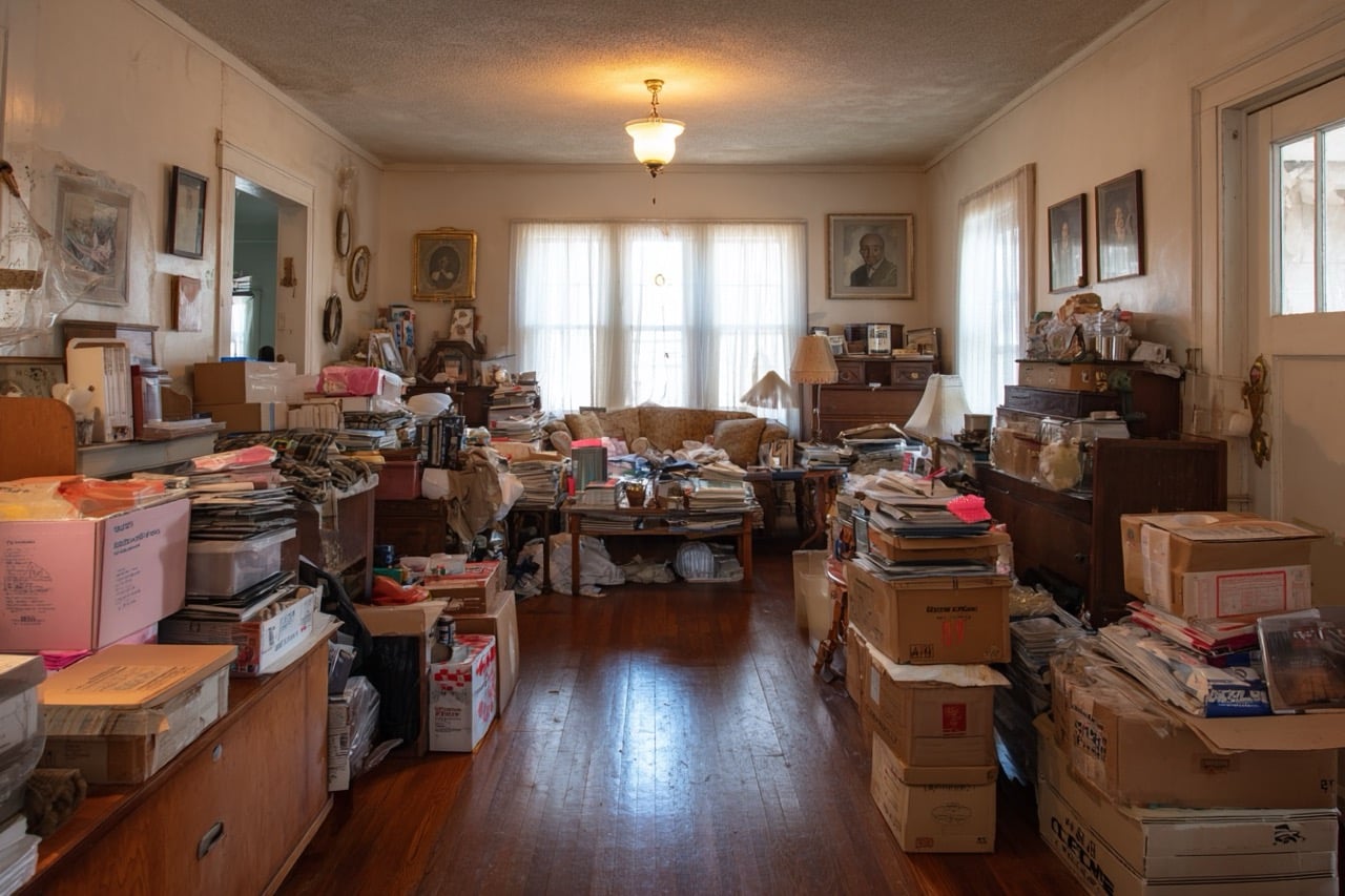 Kansas City Missouri hoarder house with excessive belongings and clutter