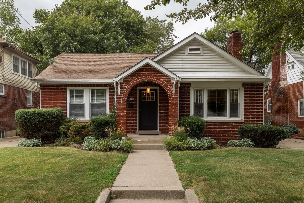 Inherited property for sale in Kansas City MO showing typical brick bungalow