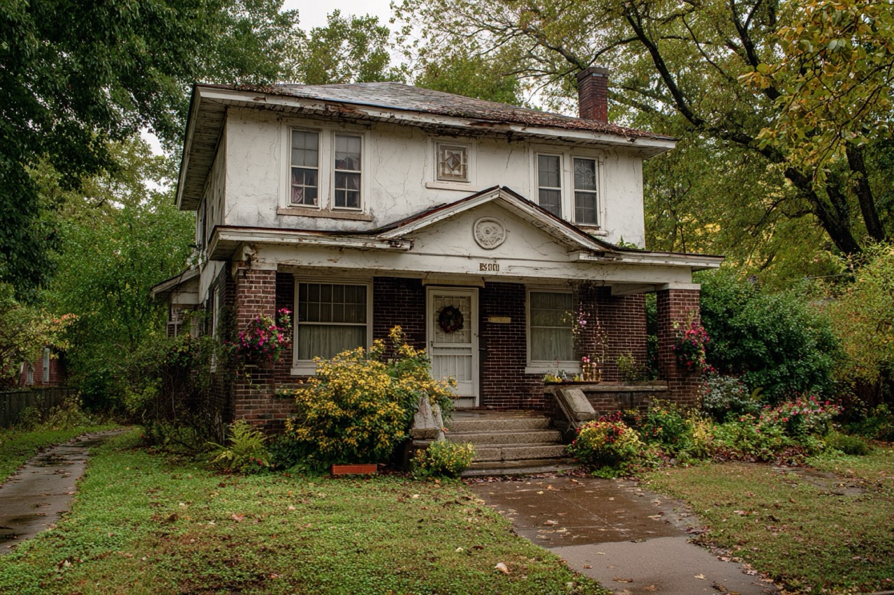 Kansas City Missouri inherited home in older residential neighborhood needing repairs